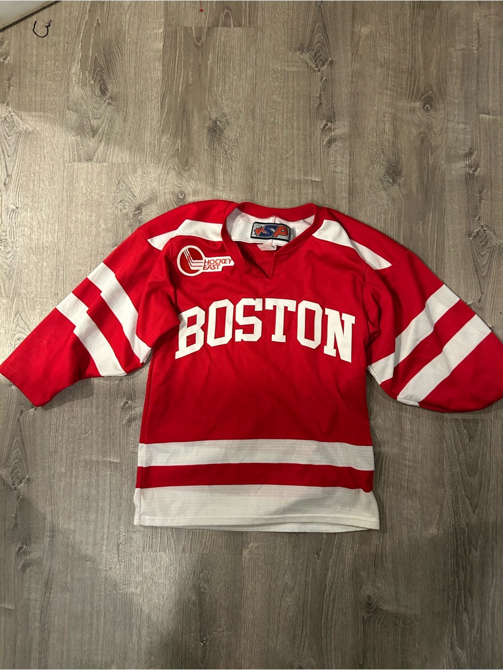Vintage Boston University Terriers SP Red & White Hockey Jersey Size S Canada